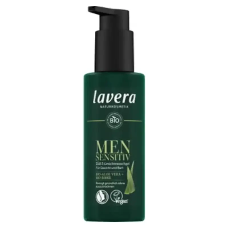 Lavera Uomo sensitiv Gel Viso Detergente 2in1, 150 ml