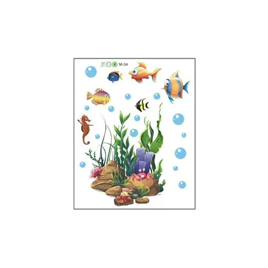 Adesivi per coperchio WC Decalcomanie autoadesive in PVC Decorazione artistica in vinile Animali e piante sottomarine creative