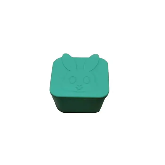 Contenitore per il pranzo in silicone antiaderente per bambini Contenitore per salsa con coperchio Contenitore per il pranzo Piccoli accessori Vassoio per cubetti di ghiaccio verde