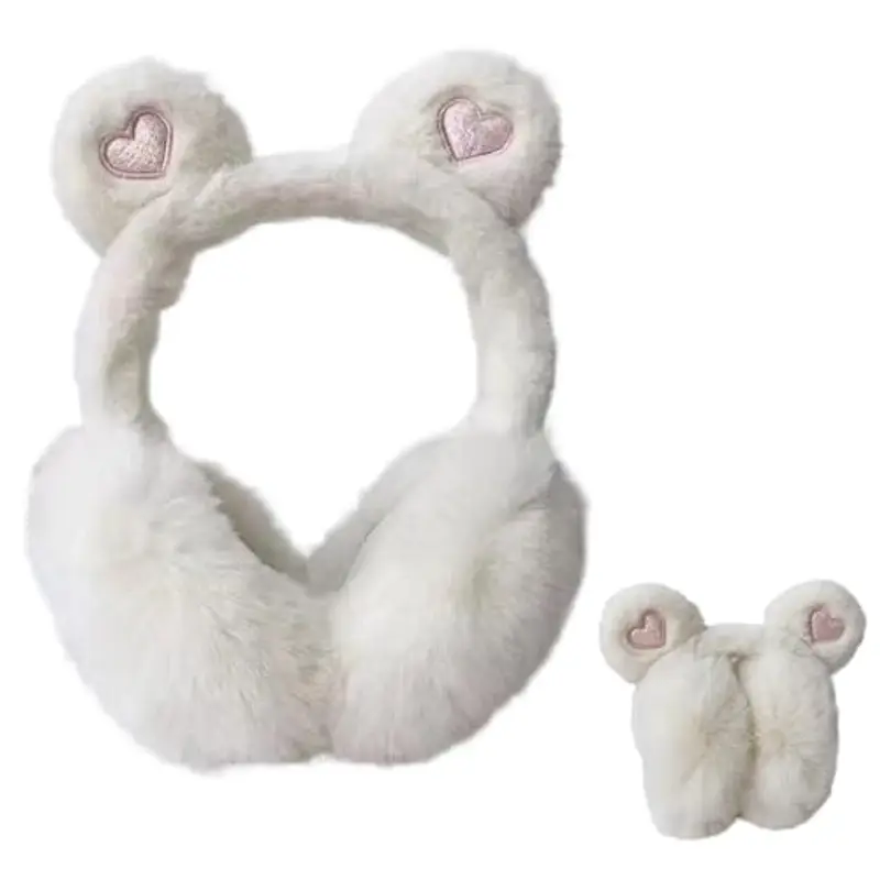 LdawyDE Paraorecchie Donna, Paraorecchie Caldi Invernali in Peluche Bambini Ragazze Orecchie da Orso Carino Scalda