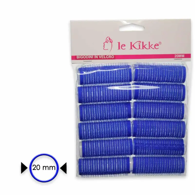 Le kikke bigodino velcro in busta 12 pezzi diam 2 cm