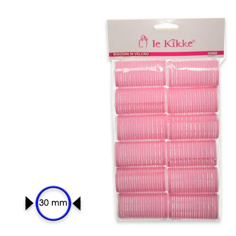 Le kikke bigodino velcro in busta 12 pezzi diam 3 cm