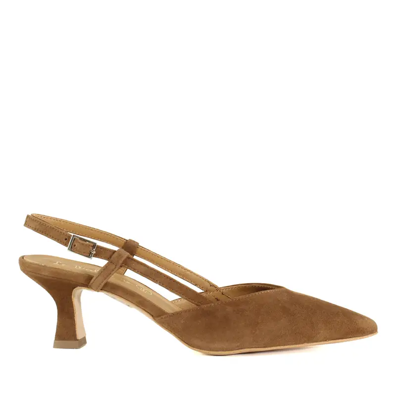 Le Walterine Slingback Maryl Cuoio, Marrone
