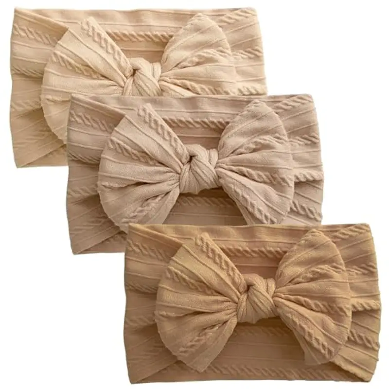 LECTNORE 3 pezzi fascia per turbante per neonato fasce per neonato neonata fiocchi fiocco morbido copricapo fasce