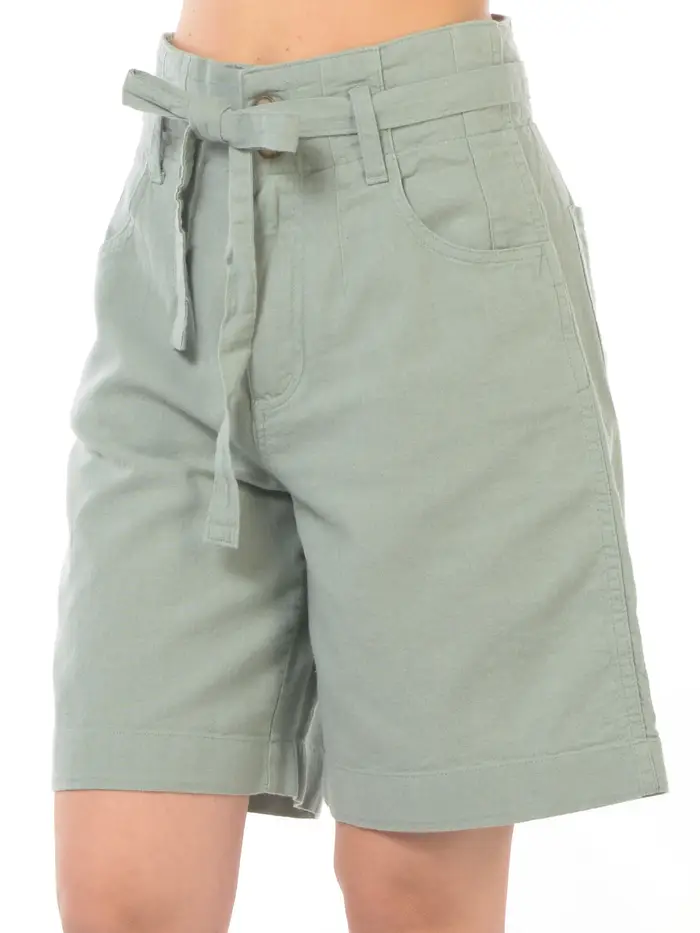 LEE® bermuda da donna in cotone e lino con fusciacca Verde