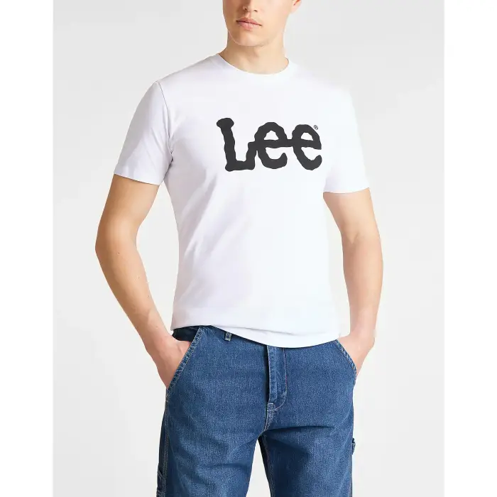 Lee T-shirt Wobbly Logo Blanc