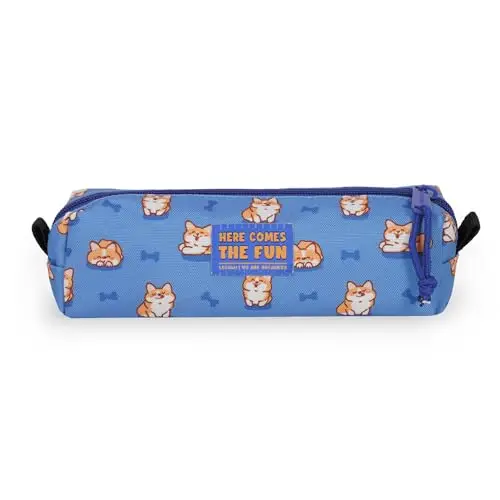 Legami Astuccio My Pencil Case, Tema Corgi, Chiusura a Zip, in Plastica riciclata, Resistente, Capiente, Pratico, per