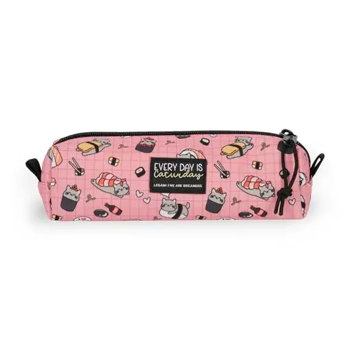Legami Astuccio My Pencil Case, Tema Sushi Cat, Chiusura a Zip, in Plastica riciclata, Resistente, Capiente, Pratico