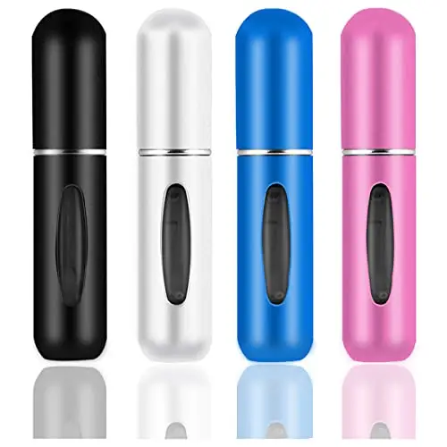 Leikedun 4 Pezzi Atomizzatore di Profumo, 5ml Mini Nebulizzatori Portatile Ricaricabile da Viaggio Bottiglia Colore