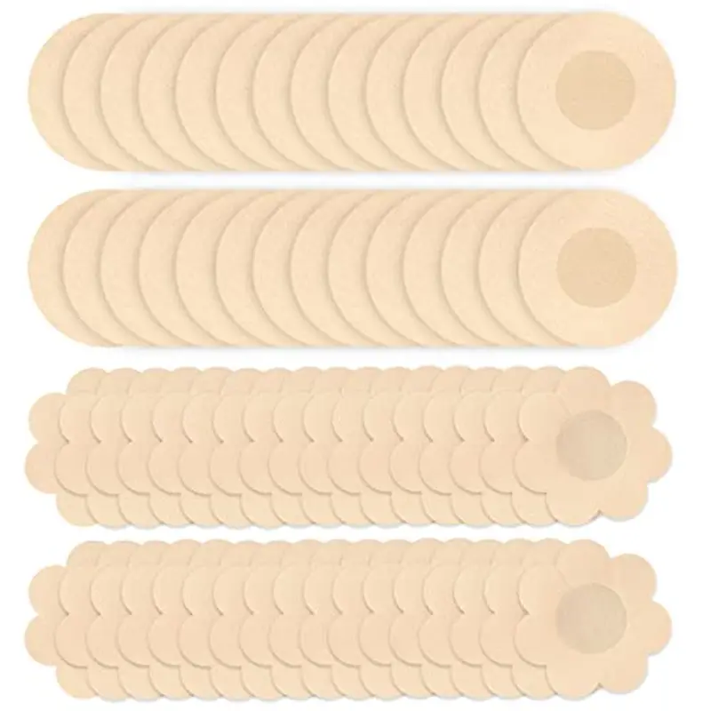 Leikedun Copricapezzoli Adesivi Monouso - Fiore e Rotondo