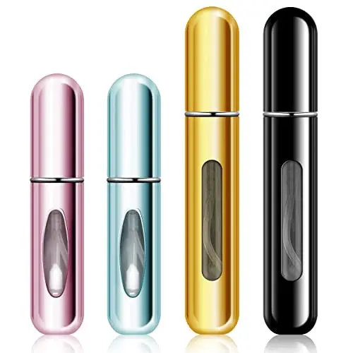 Leikedun Atomizzatore di Profumo 4 Pezzi Mini Porta Profumo da Viaggio Portatile Ricaricabile Bottiglia Dispenser