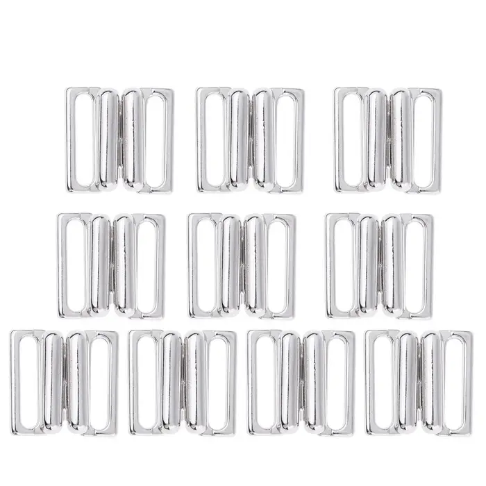 Leisure Times 10 set CLIP BIKINI Gancio e bottone a pressione in metallo Chiusura reggiseno per costumi da bagno 9,5 mm 14mm