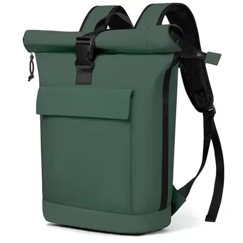 Lekeinchi Zaino Donna Impermeabile, Elegante Casual Zaino Rolltop per 17" PC portatili, Grande Espandibile Backpack da