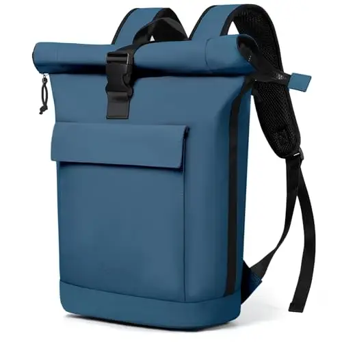 Lekeinchi Zaino Donna Uomo, Zaino Rolltop Impermeabile Uomo per 17" Laptop, Elegante Casual Backpack da Viaggio