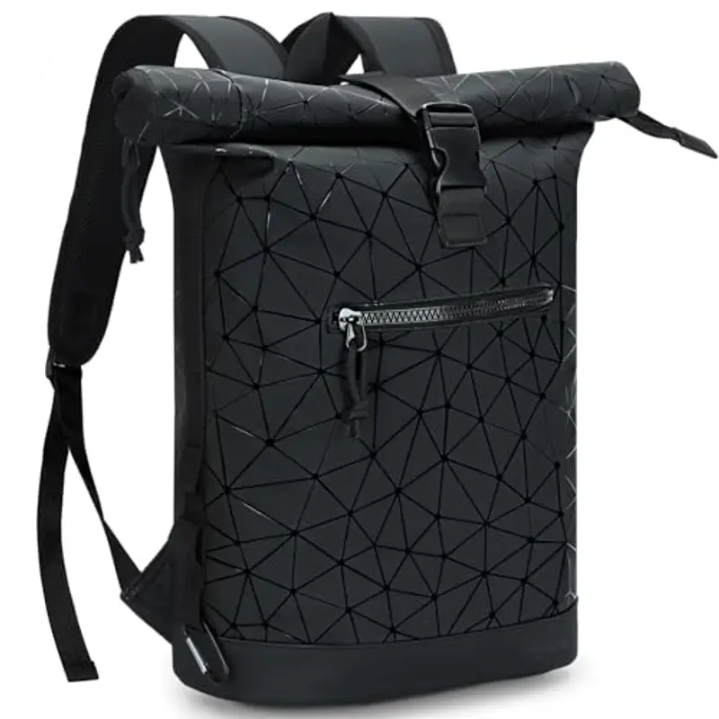 Lekeinchi Zaino Rolltop Uomo Donna Porta PC 17 Pollici | Zaino Impermeabile Uomo Donna - Rains Zaino Espandibile - Viaggio Casual Lavoro