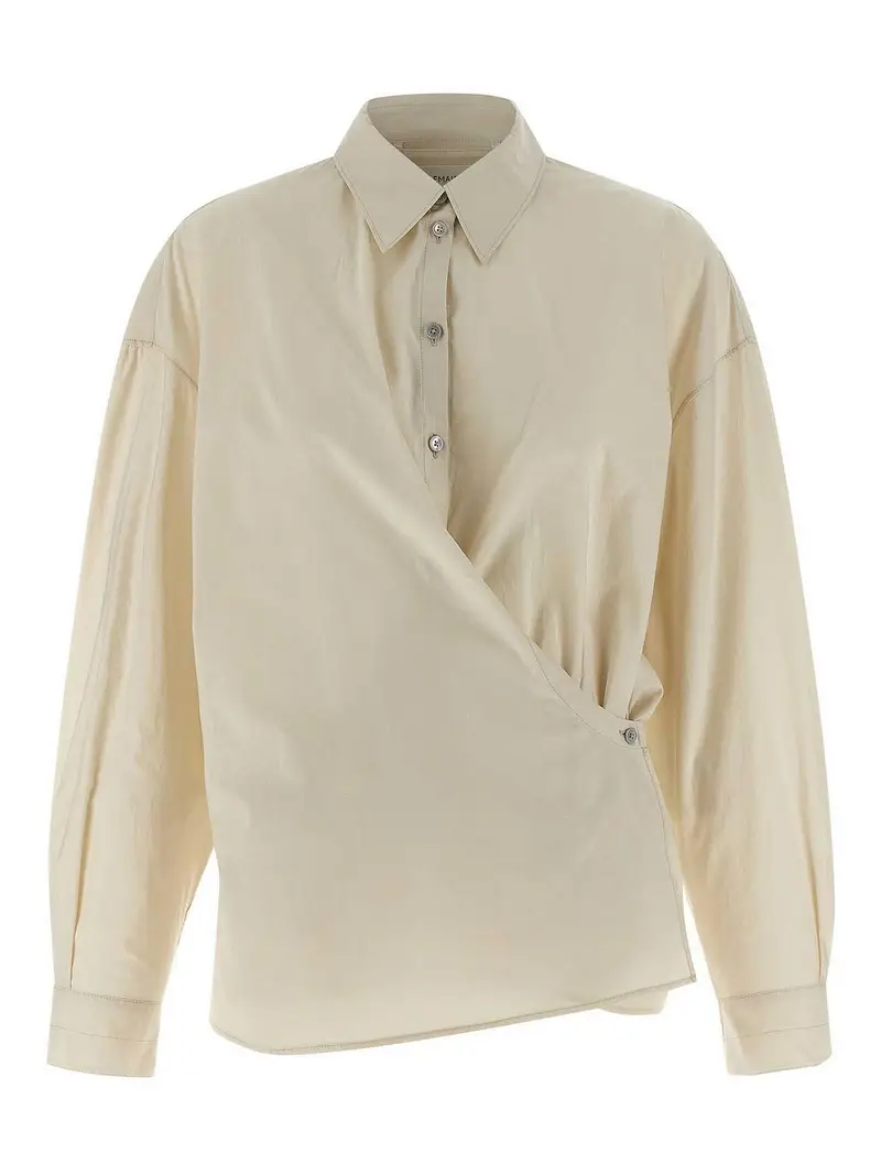 Lemaire Camicia attorcigliata con colletto dritto Beige