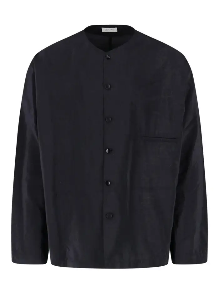 Lemaire Camicia In Misto Seta Nero
