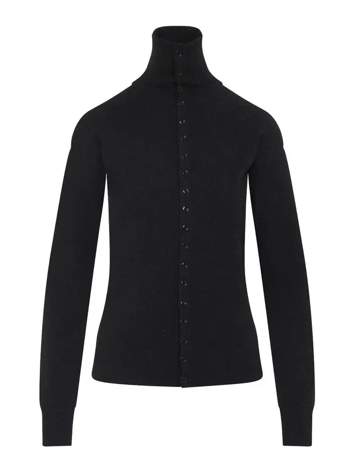 Lemaire Cardigan aderente abbottonato Grigio Scuro