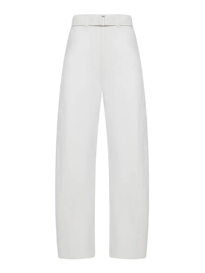 Lemaire Pantaloni in denim pesante candeggiati Bianco