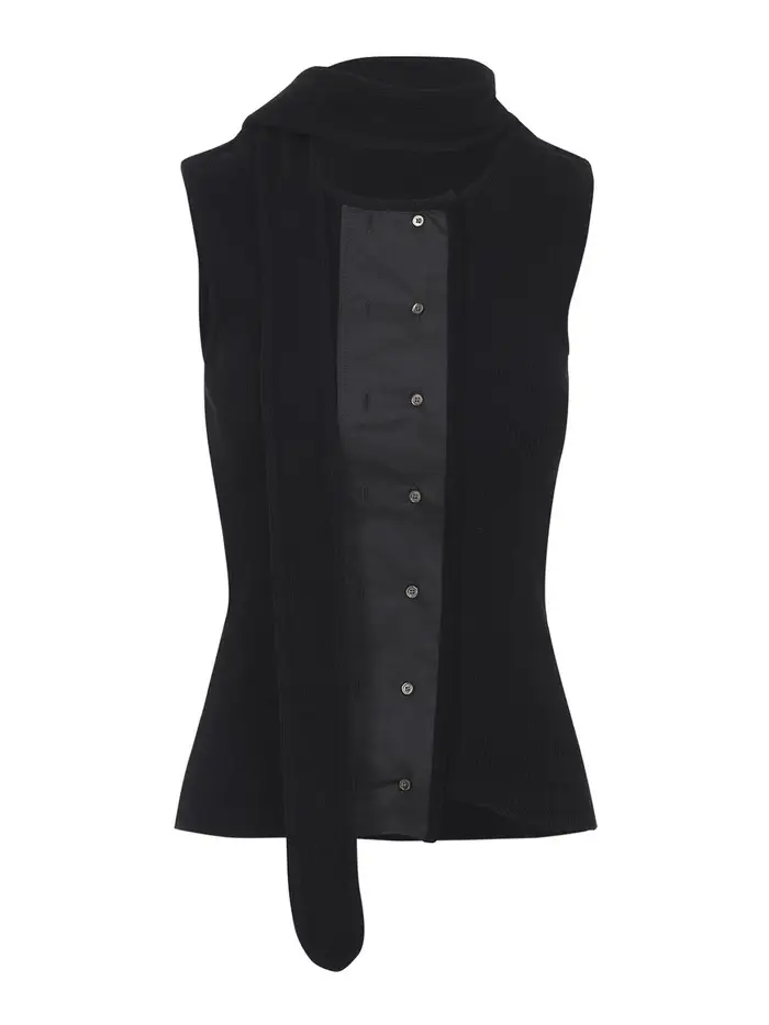 Lemaire Top aderente asimmetrico Nero