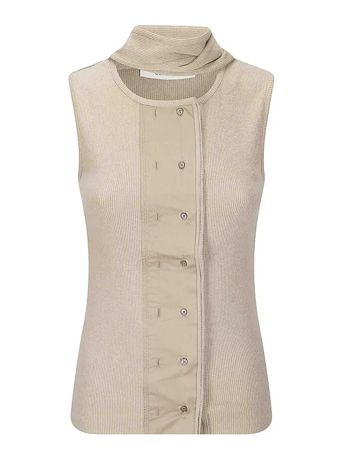 Top aderente asimmetrico Verde Chiaro