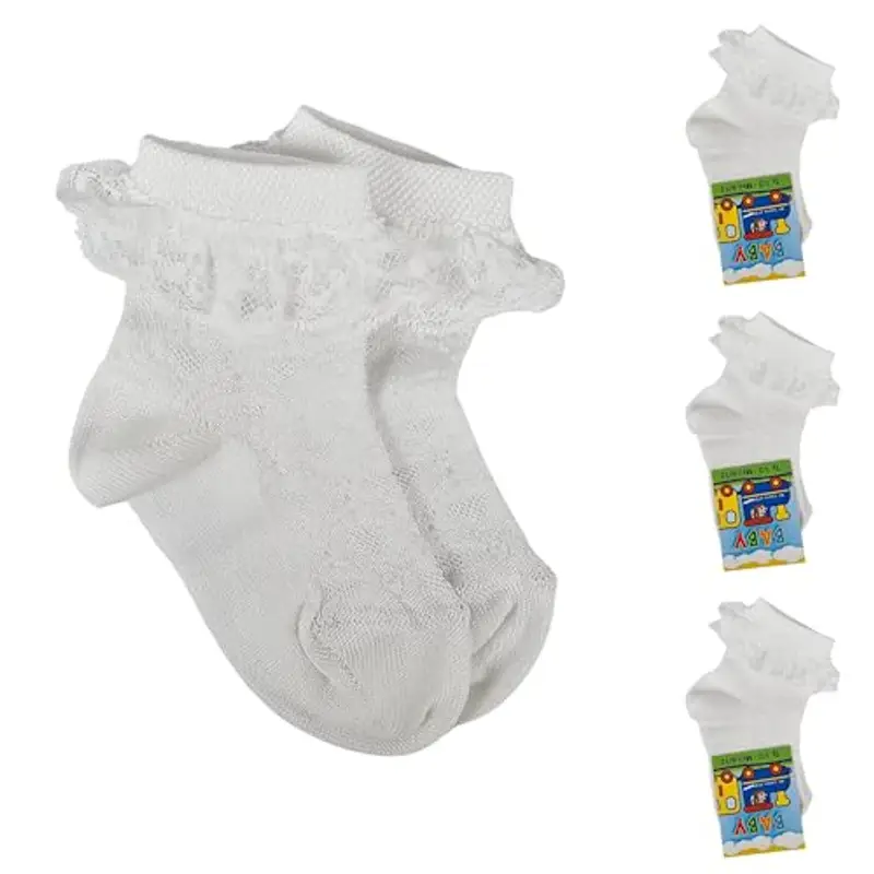 LEON D'ORO Calzini Neonata Cotone 3 Paia Calzini 0/6 mesi -6/12 mesi -12/18 mesi Mesi Made in Italy (IT, Età, 12 mesi, 18 mesi, 417C Bianco