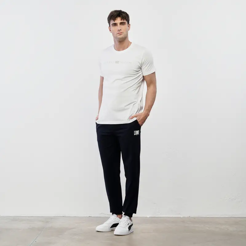 LEONE Pantaloni sportivi blu con tasche e polsini