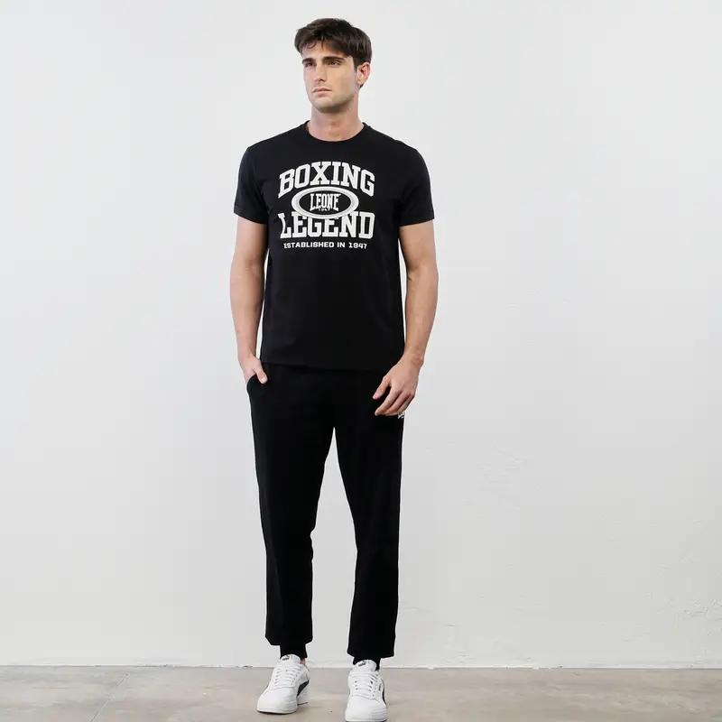 LEONE Pantaloni sportivi neri con coulisse e polsini