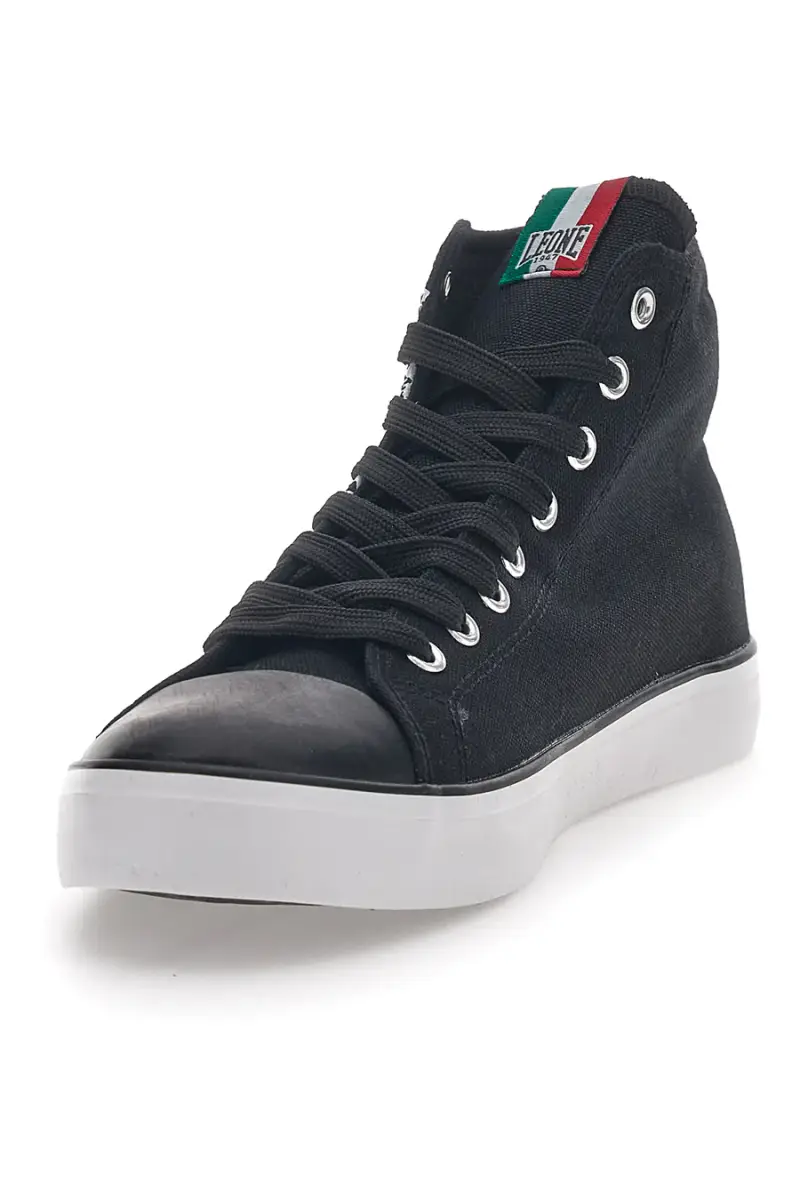 Sneakers Mid-Cut Nere e Bianche In Tela Leone 40 [NERO] miniatura 3