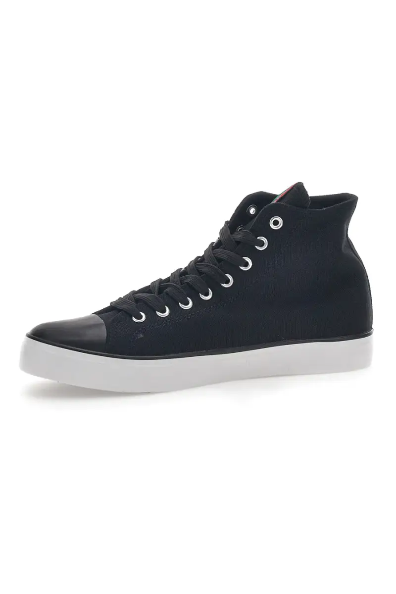 Sneakers Mid-Cut Nere e Bianche In Tela Leone 40 [NERO] miniatura 4
