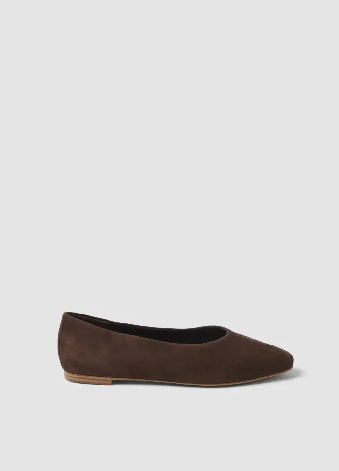 LES COPAINS Ballerine In Vera Pelle Marrone Senza Fodera, Donna, Marrone