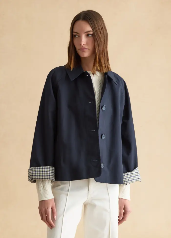 LES COPAINS Giacca In Puro Cotone Blu Regular Fit Con Bottoni, Donna, Blu