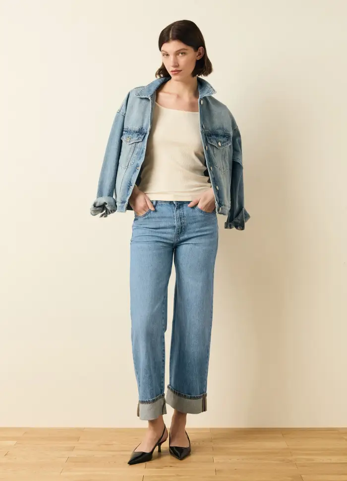 LES COPAINS Jeans Culotte A Gamba Larga, Donna, Denim