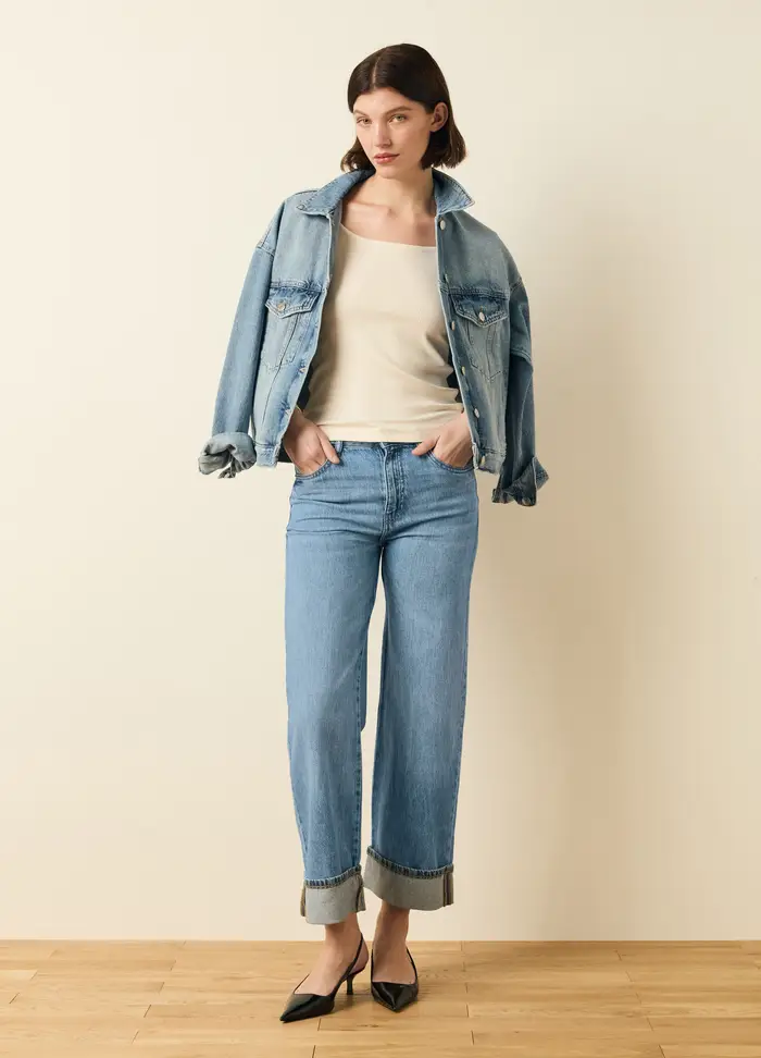 LES COPAINS Jeans Culotte A Gamba Larga, Donna, Denim