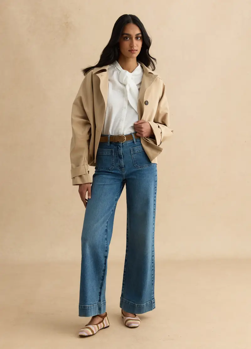 LES COPAINS Pantaloni In Cotone Elasticizzato Denim Regular Fit, Donna, Denim