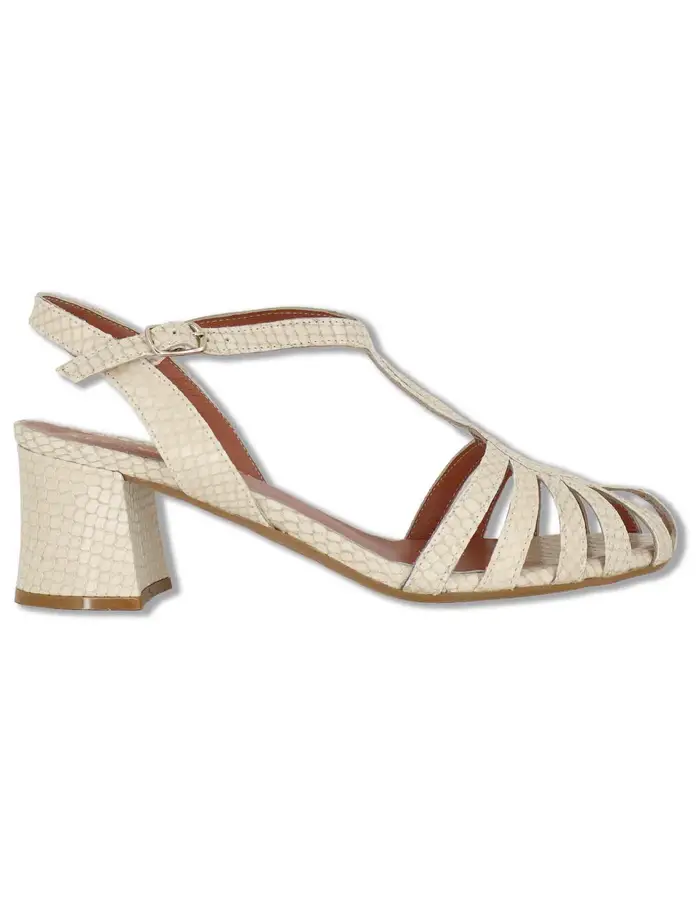 Les Venues Sandali in pelle off white stampa wips Donna 9711 100