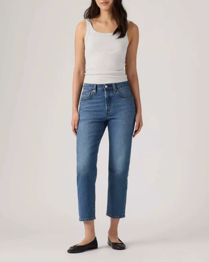 Levi s Jeans 501 Crop lavaggio stonewash in cotone