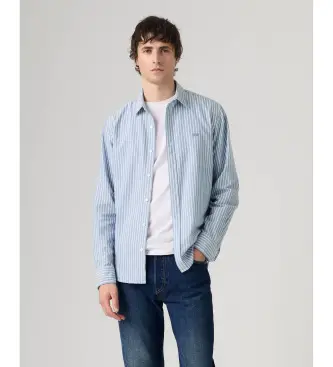Levi s Levi per uomo 0085A-0003 Camicia blu standard Battery Housemark, Casual, Cotone, Manica lunga