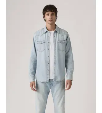 Levi s Levi per uomo 85744-0118 Camicia western Barstow Standard Fit, blu, Casual, Cotone, Manica lunga