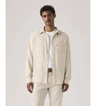 Levi s Levi per uomo 85746-0197 Camicia con taschino Sunset, Beige, Casual, Lino, Manica lunga