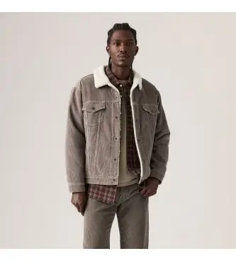 Levi s Levi per uomo A5784-0062 Giacca da camionista beige dalla vestibilità ampia, Casual, Cotone