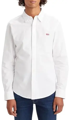 Levi's Long-Sleeve Battery Housemark Slim, Uomo, White