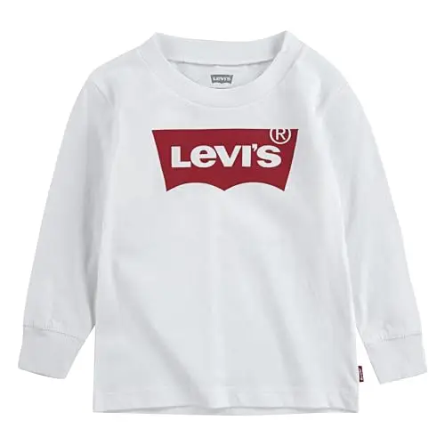 Levi's Lvb L/S Batwing Tee 6e8646, Maglietta a manica lunga Bambini e ragazzi, Bianco, 3 mesi