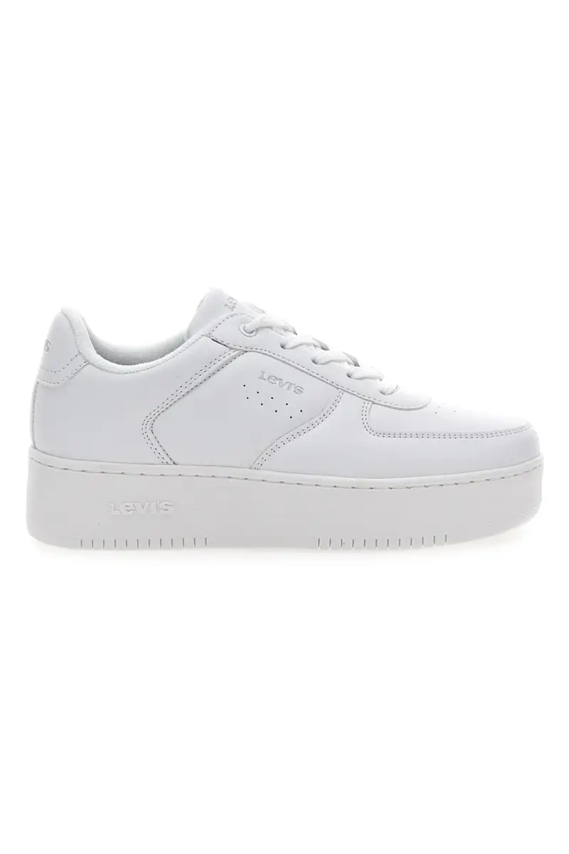 LEVI'S Sneakers Bianche con Tomaia Traforata e Platform NEW UNION BOLD [BIANCO]