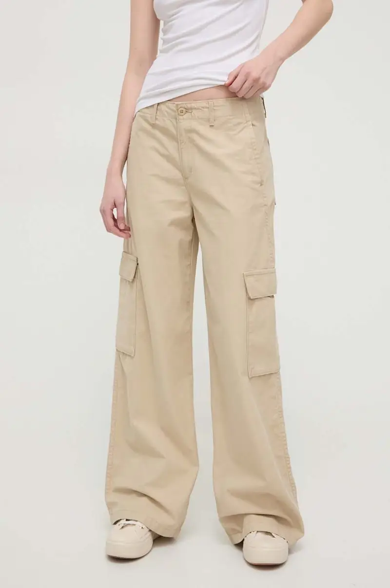 Levis Levi's pantaloni BAGGY CARGO donna colore beige