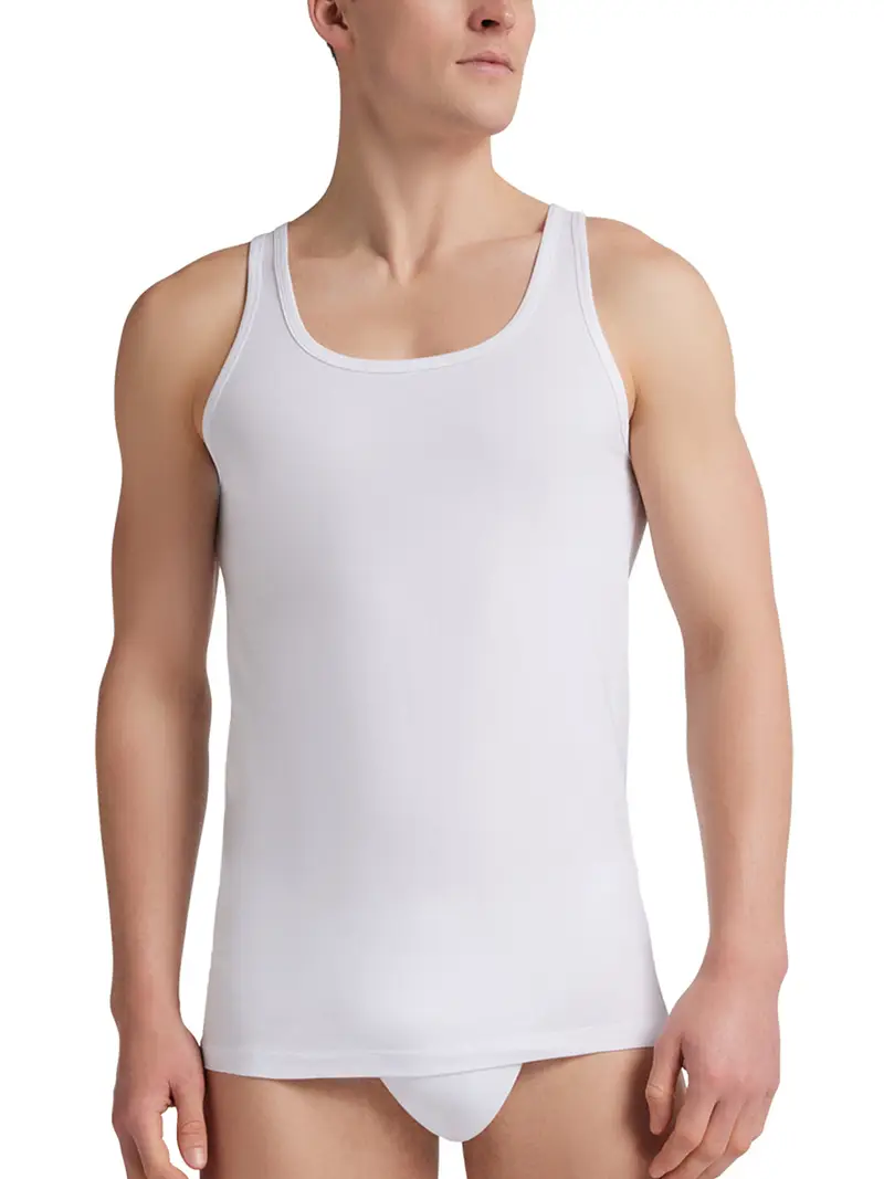 Liabel Canotta spalla larga uomo, cotone elasticizzato - BIANCO 1179 / 3