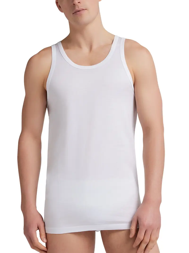 Liabel Canotta spalla larga uomo, cotone filo di scozia - BIANCO 1170 / 3