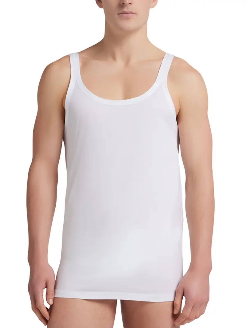 Liabel Canotta spalla stretta uomo, cotone filo di scozia - BIANCO 1176 / 4