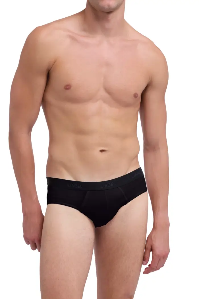 Liabel Slip medio uomo, cotone elasticizzato COOL - 7/XXL / NERO 0007