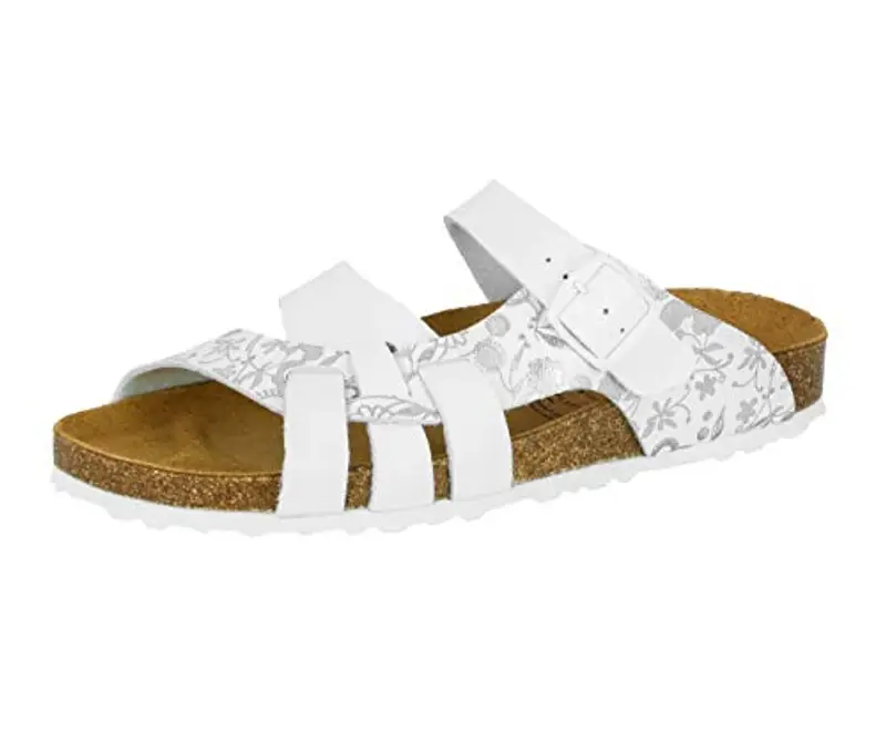 Lico Bioline Flora, Ciabatte Donna, Bianco Weiss Silber, 37 EU